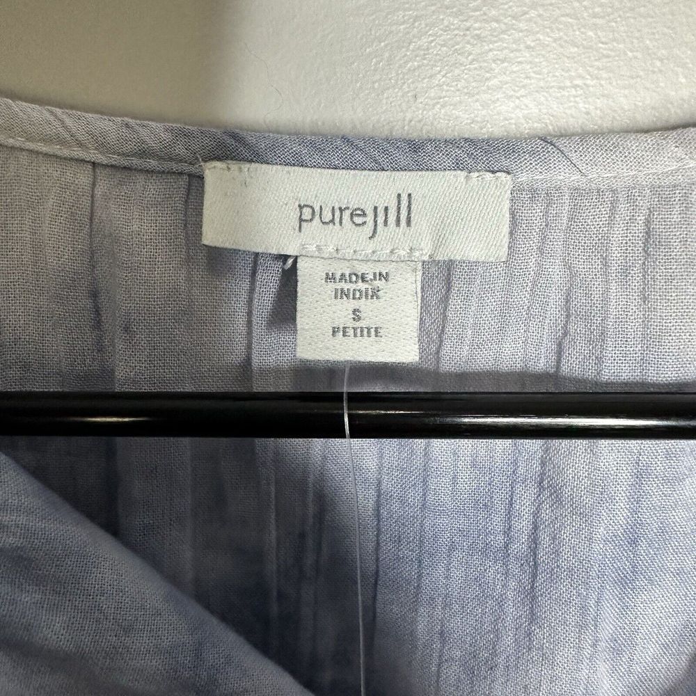 Women's NEW Pure Jill Tye Dye Floral Long Sleeve Blouse Lightweight‎ Size SP - Picture 3 of 4
